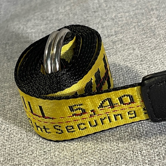 Off-White Yellow Strap Belt 52” Long Dual Ring Buckle - Picture 1 of 4